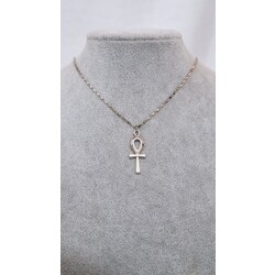rodyum kaplama ankh kolye 