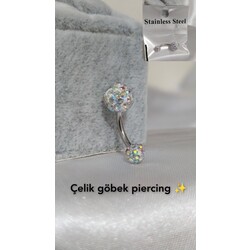 Çelik göbek piercing 