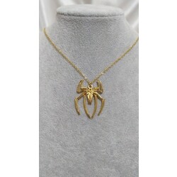 altın kaplama örümcek kolye spiderman