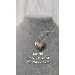 kalp kapaklı kolye madalyon açılır kolye