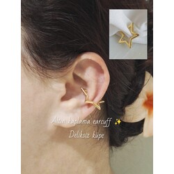 altın kaplama earcuff kıkırdak küpe