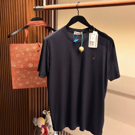 Loro Piana Koyu Lacivert Logo Detaylı Tshirt
