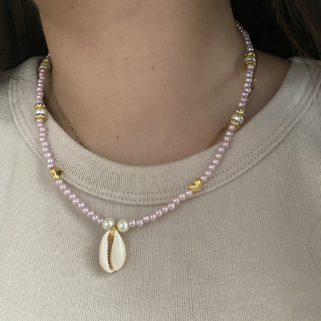 PEMBE DENİZKABUĞU KOLYE