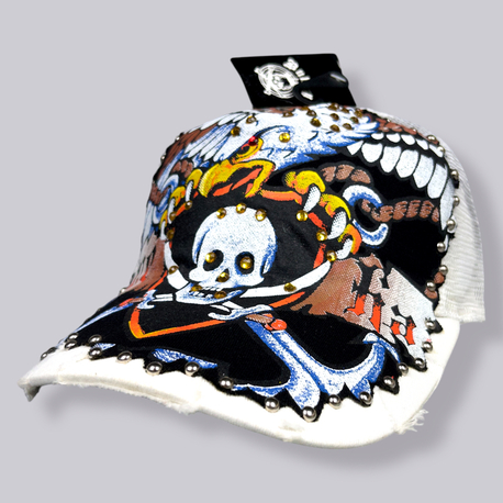 Bulzeye Y2K Eagle,Skull Vintage Rhinestone Şapka