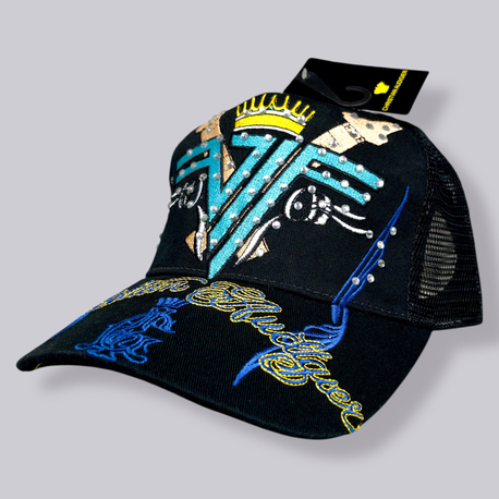 Ed Hardy by Christian Audigier Y2K Rare  Vintage Rhinestone Şapka