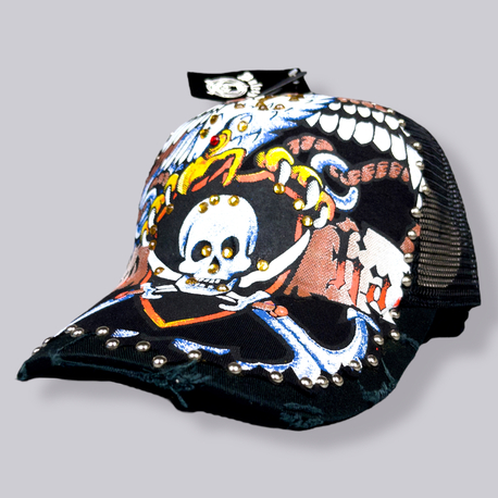 Bulzeye Y2K Eagle,Skull Vintage Rhinestone Şapka
