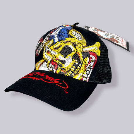 Ed Hardy by Christian Audigier Y2K Rare  Vintage Rhinestone Şapka