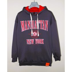 Oversize Baskılı Kapüşonlu Sweatshirt