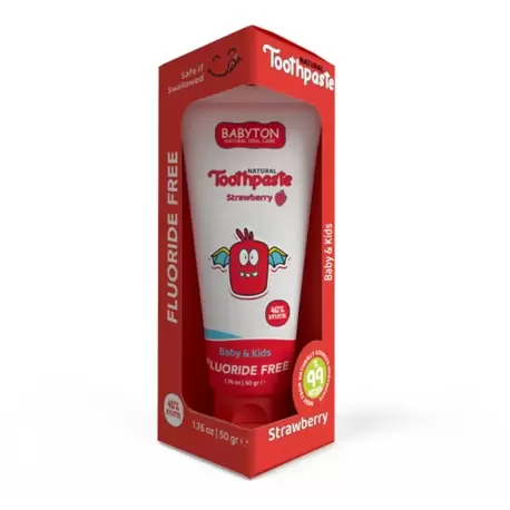 Babyton Doğal Çilek Diş Macunu Florürsüz 50 gr