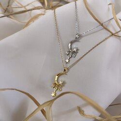 Ay Yıldız Kolye (Gold/Gümüş Renk)
