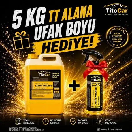 TitoCar VİP TT23 Lastik Spreyi 5 LT + TitoCar VİP TT23 Lastik Spreyi 600ml
