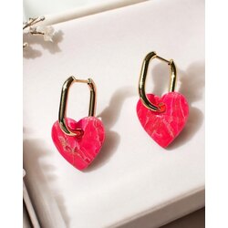 Renkli kalpler Serisi- Neon pembe