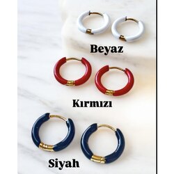 Renkli emaye çelik halka küpe