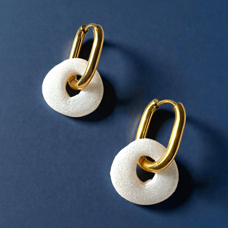 Beyaz Mini gliterlı charm
