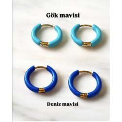 Renkli emaye çelik halka küpe
