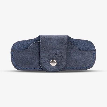 Hera Unisex Hakiki Deri Lacivert Gözlük Kılıfı/Kabı/Kesesi