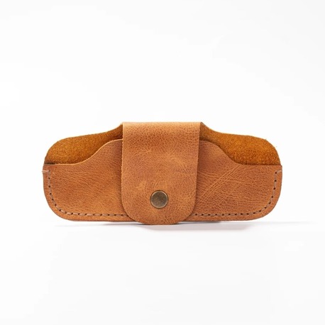 Hera Unisex Hakiki Deri Camel Gözlük Kılıfı/Kabı/Kesesi