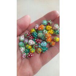 Murano Cam Renkli Çilek Küpe/ Bileklik