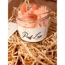 Special Kokulu Pink Love Mumu | El Yapımı Kokulu Vegan Soya Mumu | %100 Organik | 330 cc