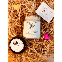 Amber Kokulu Barış Mumu | El Yapımı Kokulu Vegan Soya Mumu | %100 Organik | 210 cc