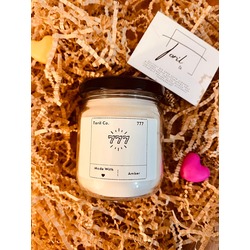Amber Kokulu 777 Mumu | El Yapımı Kokulu Vegan Soya Mumu | %100 Organik | 210 cc