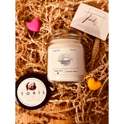 Sandal Wood Gün Batımı Mumu | El Yapımı Kokulu Vegan Soya Mumu | %100 Organik | 210 cc
