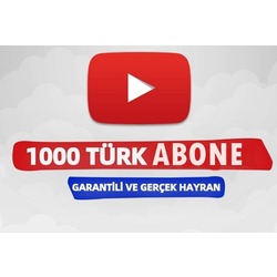 Youtube Türk Abone 15 GÜN Garantili 1000 Abone
