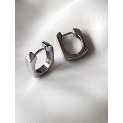 Silver kare bombe küpe