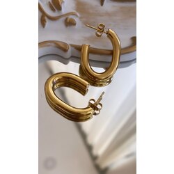 Çelik gold U küpe 