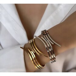 Çelik gold kuyumcu model modern çelik bileklik
