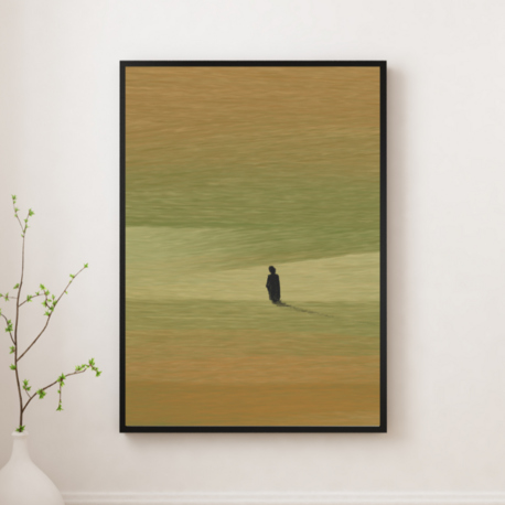 Soyut Figür ve Doğa Tablosu | Minimalist İllüstrasyon Poster (Dijital İndirme)