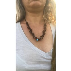 Karanfil Kolye mavi boncuklu 
