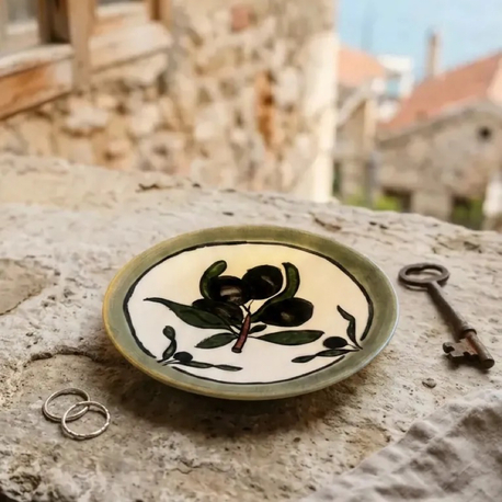 Zeytin Desenli Çini mini tabak 