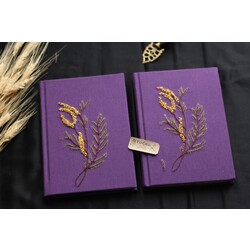 Mor Mimoza Nakışlı Defter (adet fiyatıdır)