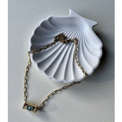 Çelik Nazar Charm Kolye