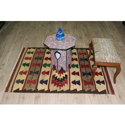 130 cm x 90 cm/ 4,26 x 2,95 ft / VINTAGE OUSHAK RUG Kilim Rug Oushak Rug Hand Woven Turkish Rug Vint