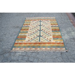 AREA RUG Turkish Hand Woven Vintage Rug Oushak Rug Area Rug Unique Rug Organic Wool Rug Runner Rug K