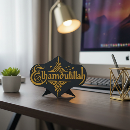 Elhamdülillah Yazılı Masa Üstü 3D Baskı Tasarım 