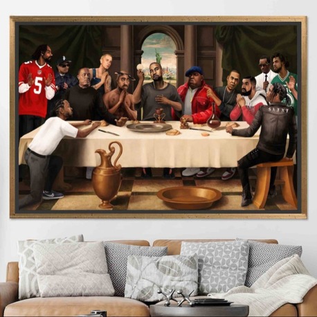 Hip Hop Last Supper Canvas Art | Rapper Legends Poster Print