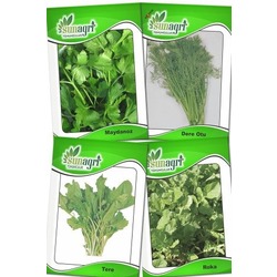 Sunagri Tohumculuk Yeşillik Tohum Seti Maydanoz Roka Tere Dereotu Tohumu 4'lü Paket