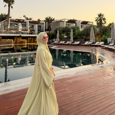 Lusea kumaş çağla abaya takım