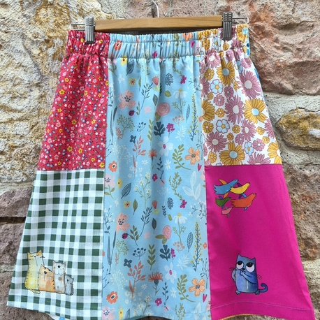 Kuşlar ve Kediler Patchwork Etek