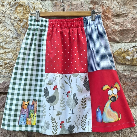 Köpüş ve Kuş Patchwork Etek