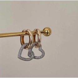ZİRKON KALP CHARM KÜPE