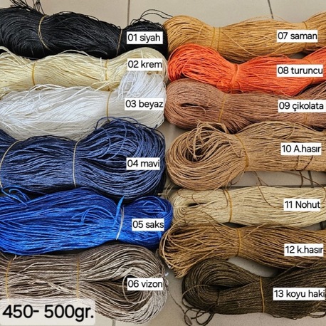 Kağıt İplik 450-500 gr. (TEK RENK)
