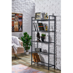 Dekoratif 5 Raflı Telli Kitaplık UmkaHome 5raflı Kitaplık