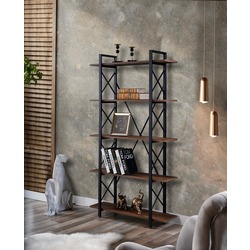 5 Raflı Lüx Modern Kitaplık 
