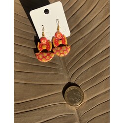 El yapımı gold puantiyeli küpe