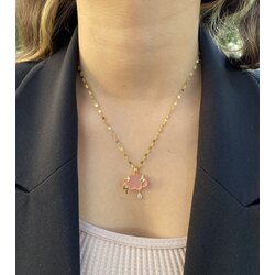 ÇELİK PEMBE BULUT KOLYE