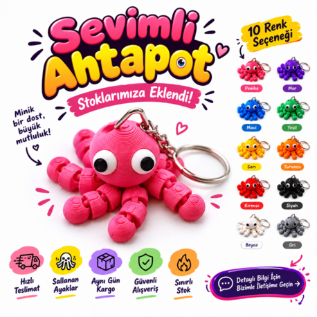 Sevimli Ahtapot Anahtarlık